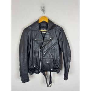 Cosa Nova Mens Vintage Black Leather Biker Jacket Belted Moto Style 34 S Canada